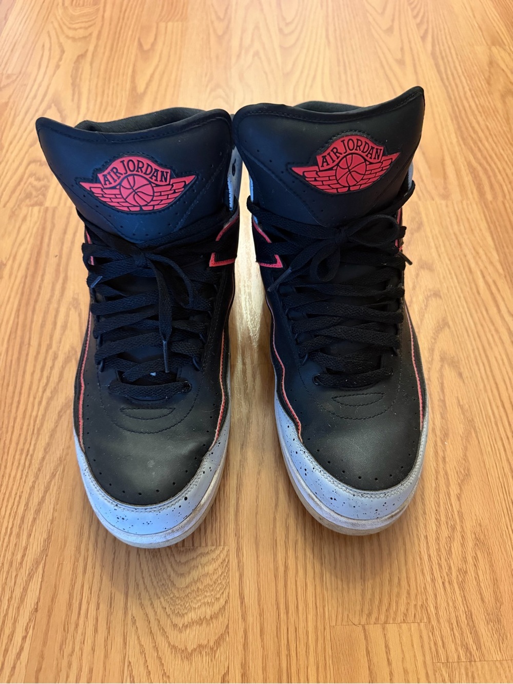Jordan II Black and Red High-Top Sneakers